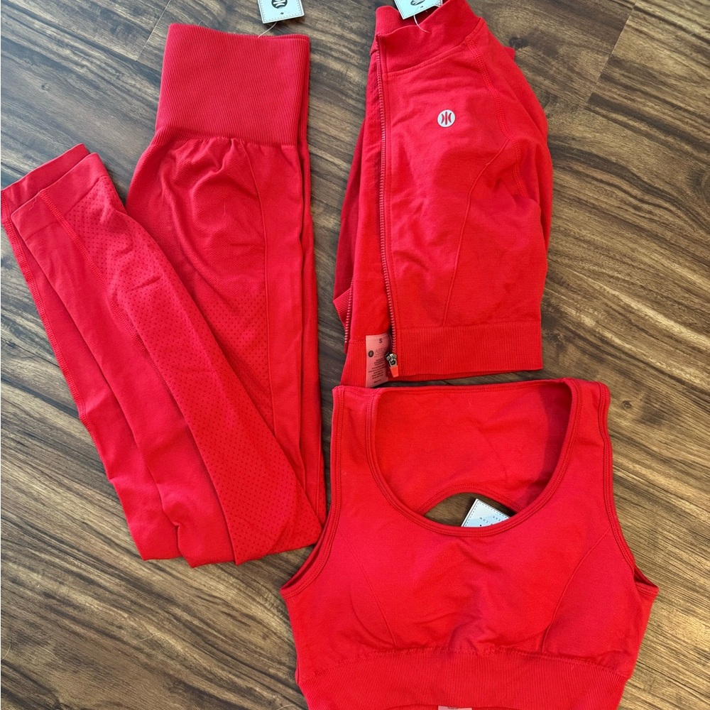 Astoria Red Leggings Sleek Stretchy Design